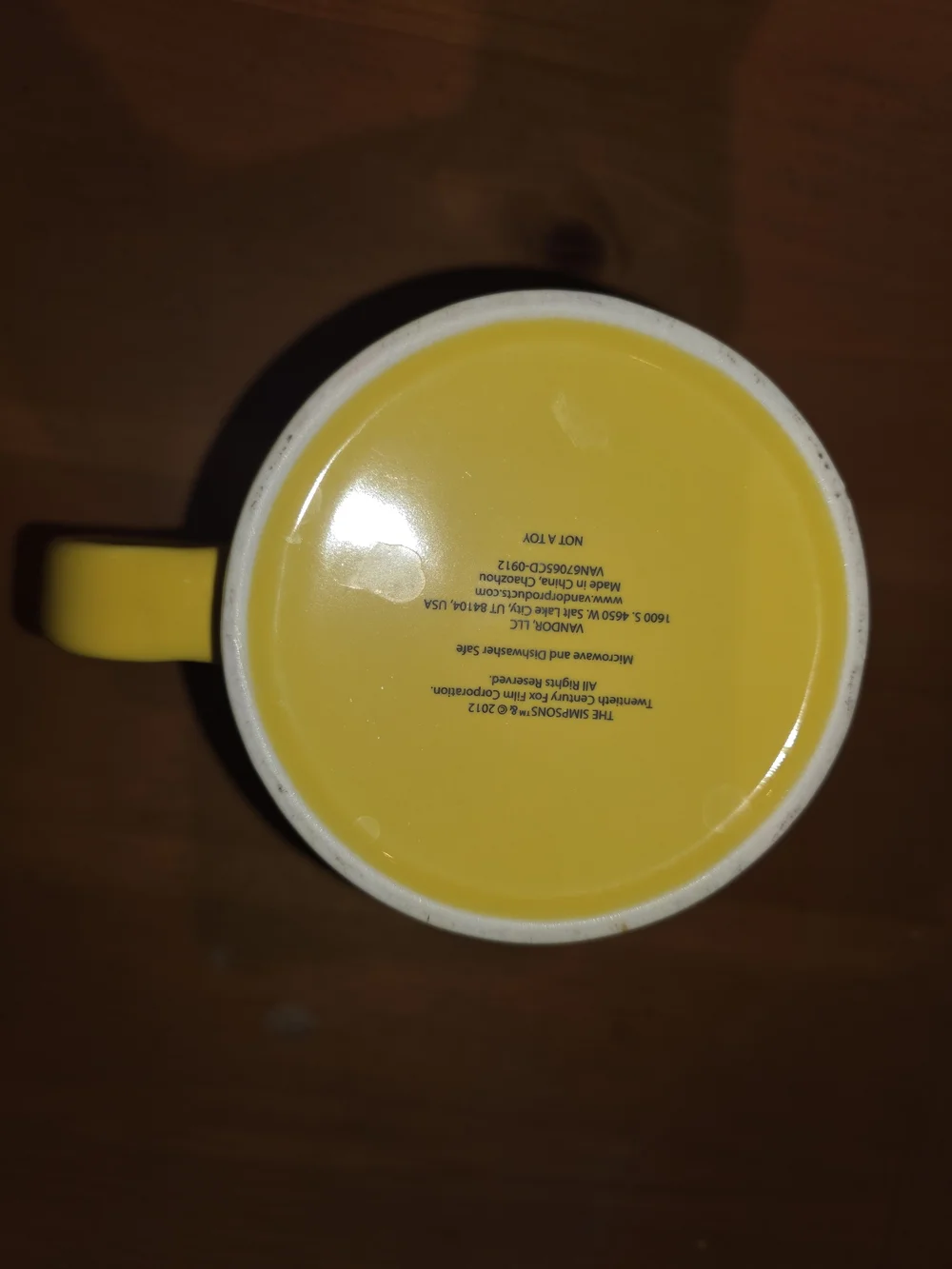 Homer Simpson Yellow Ceramic Coffee Mug - 'Eat and Be Happy'